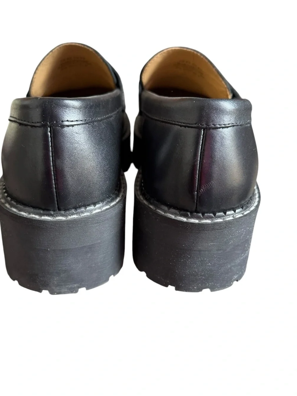 & Other Stories Black Leather chunky lug loafer size 40 EU